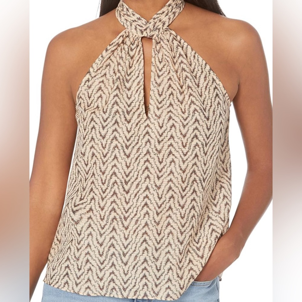 NWT Joie Halter Flowy Blouse (Cedra-C). Tan/brown. Size S